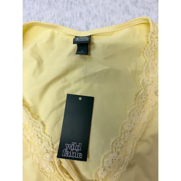 Wild‎ Fable Womens Lace Trim V-Neck Sleeveless Tie Front Top Light Yellow Size M - Image 2
