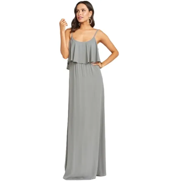 Show Me Your Mumu Caitlin Formal Maxi Soft Charcoal Bridesmaid‎ Dress Size Small - Image 4