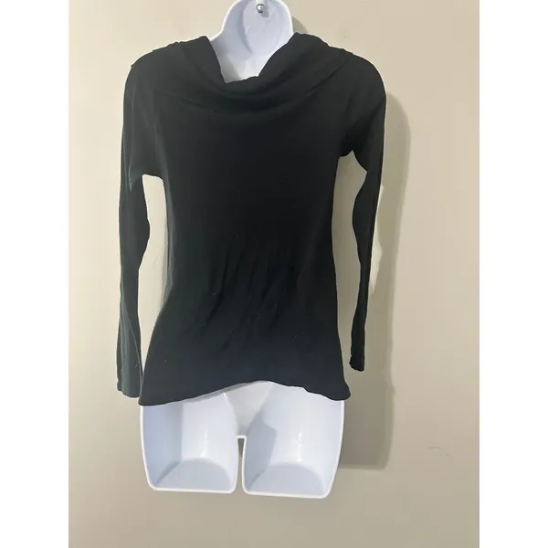 ZARA Black Cowl Neck‎ Long Sleeve Knit Top Women Size L - Image 4