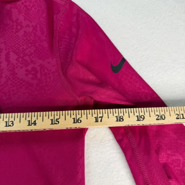 Nike Pro Dri-FIT Womens Pink Print Half Zip Pullover Top Medium Workout Athletic - Image 9