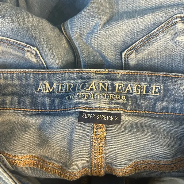 American Eagle Outfitters Light Blue Distressed Skinny Jeans | Size 4 - Image 5
