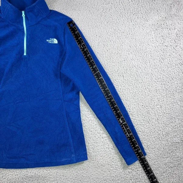 The North Face Fleece Pullover Women Small Blue Quarter Zip TKA 100 Regular‎ Fit - Image 7