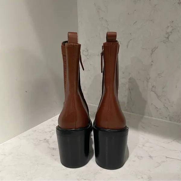 New! Franco Sarto‎ Paula Stacked Block Heel Bootie Sz 9 $180 - Image 10