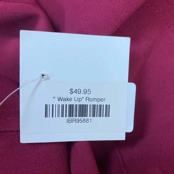 Wake Up Ruffle Romper Maroon Size Small - Image 6
