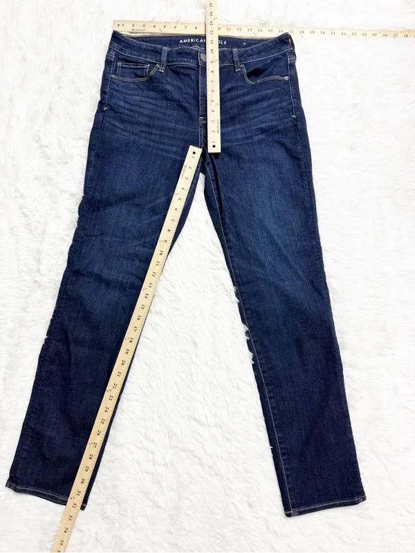 American Eagle Skinny Next Level Stretch Jeans Size 14 Long Dark Wash - Image 7
