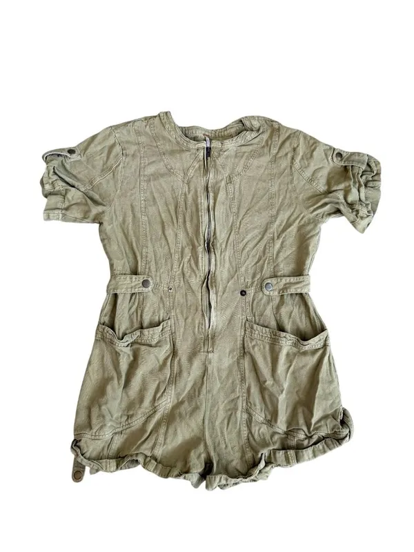 FREE PEOPLE Tan Short Sleeve Romper Size Medium - Image 5