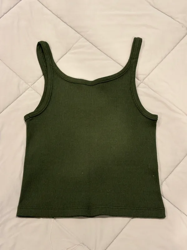 Brandy Melville John Galt Forest Green Beyonca Tank Top - Image 2