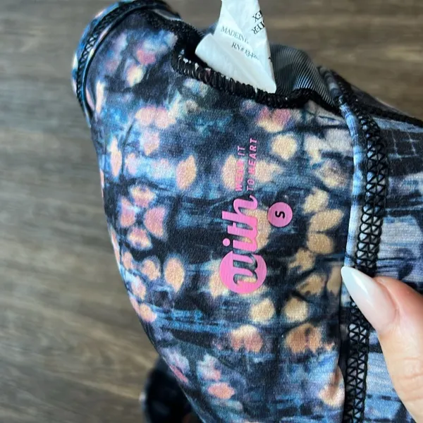 With Printed SportsBra Blue - Image 4