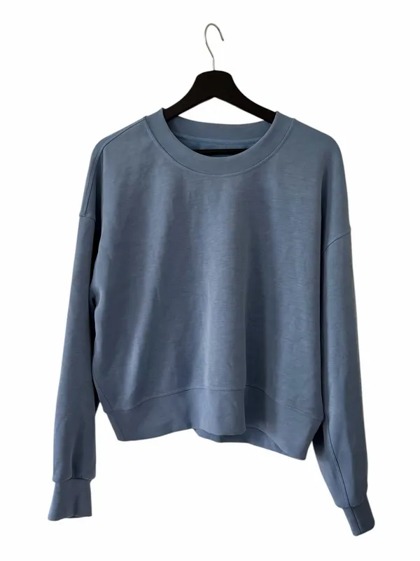 Lululemon Softstreme Perfectly Oversized Cropped Crew Size 6 Utility Blue - Image 3