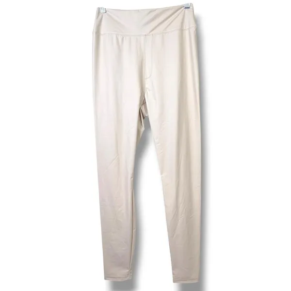 NEW Offline By Aerie Sandalwood Real Luxe Faux Leather Hi-Rise Leggings Large - Image 4