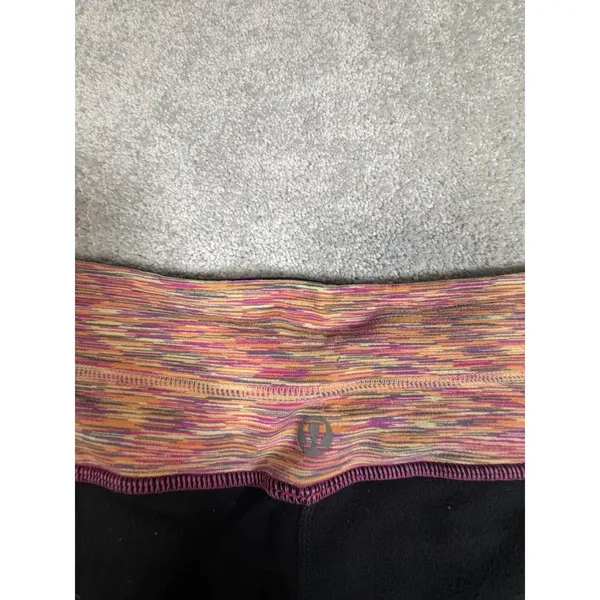 Lululemon Groove Pant Size 6 Black Magnum Dew Berry Flare Yoga - Image 6