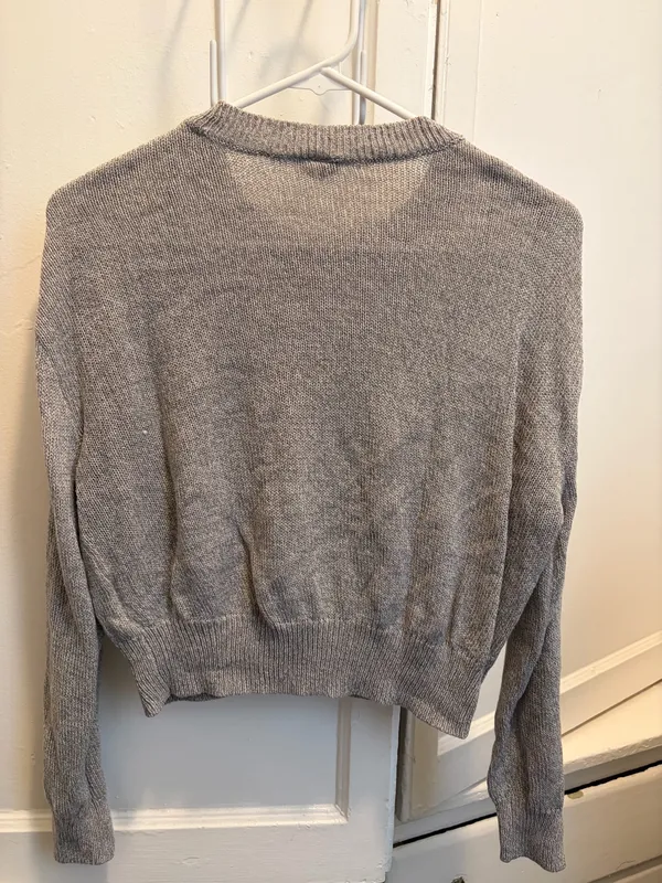 H&M Light Gray Crewneck Knit Sweater XS - Image 6
