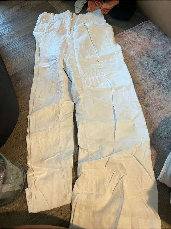 Abercrombie White Wide-Leg Women's Pants - Image 7