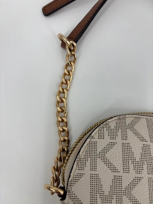 Michael Kors Vanilla and Cedar Signature Stripe Crossbody - Image 11