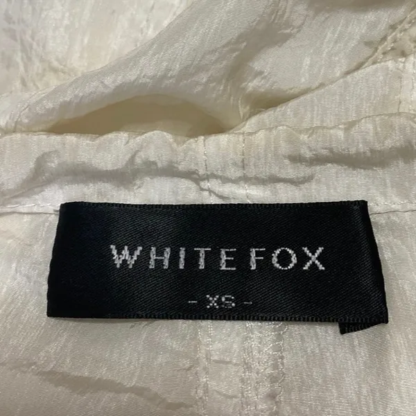 White Fox White High Waisted Drawstring Windbreaker Cargo Jogger Pants Size XS - Image 4