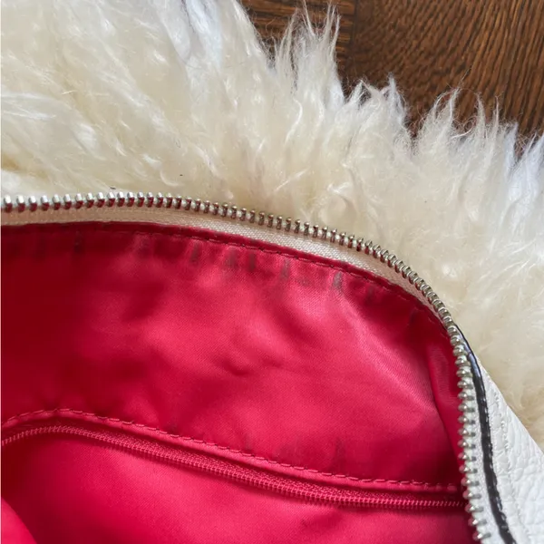 Vtg Coach Poppy Avery hobo/crossbody bag white pebbled leather - Image 8