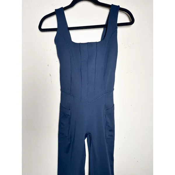 NWT POPFLEX High Society Corset Jumpsuit XS Extra Tall 35" Cosmic Navy - Image 7