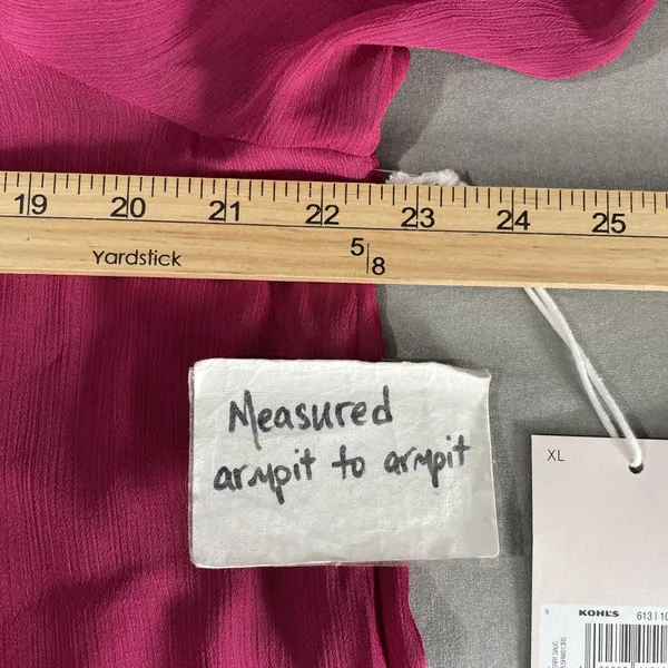 LC Lauren Conrad Top Size XL Berry Sheer Ruffled Romantic Feminine Lace Trimmed - Image 10