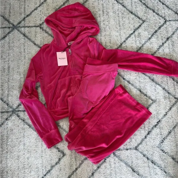 Juicy Couture bling velour Tracksuit Set Vixen Pink (hot pink shade) - Image 2