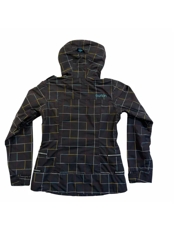 Burton Women’s Small - Y2K Snowboard Jacket Multicolor Plaid Grid Hooded - Image 4