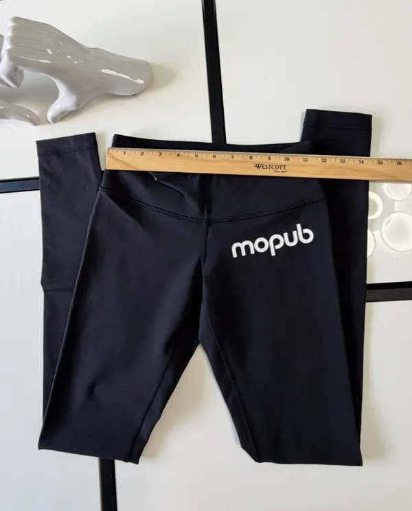 Lululemon Wunder Under Leggings Size 4 Black Custom MoPub Logo Full Length - Image 8