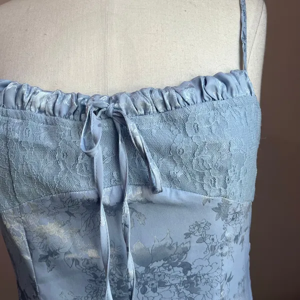 Cider Floral Jacquard‎ Corset Mini Dress in Baby Blue Size Large - Image 3