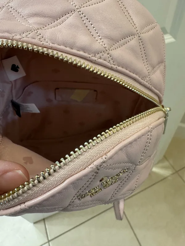 Kate Spade Pink Mini Quilted Backpack  - Image 5