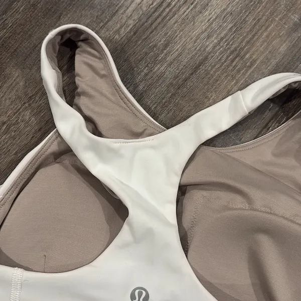Lululemon Ebb to Train White Racerback Bra 6 -flawed - Image 10
