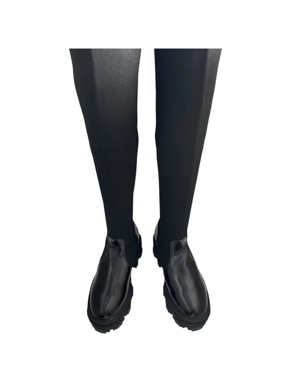 ASOS DESIGN Kimmy Chunky Flat Lug Sole Over The Knee Pull-On Boots Black Size 8 - Image 10
