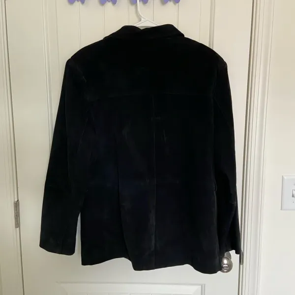 Vintage Middlebrook adult‎ black leather zip jacket padded shoulders — small - Image 5