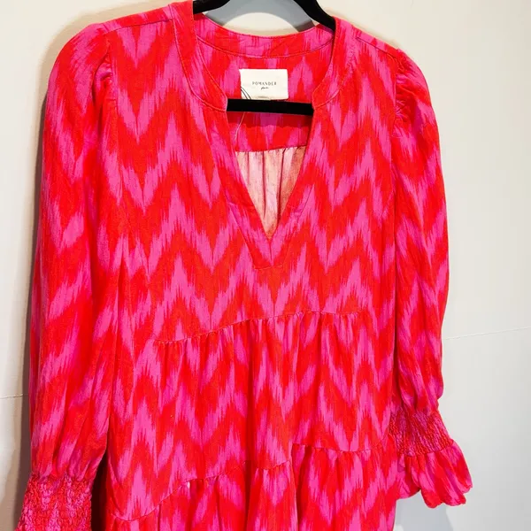 Tuckernuck Pomander Place Hot Pink Ikat Kenzo Dress - size Medium - Image 2