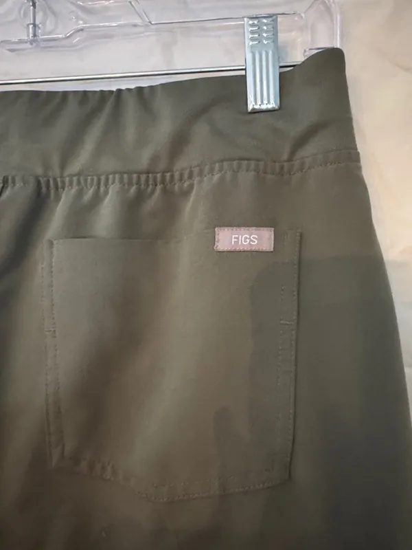 Figs Technical Collection Zamora Olive Nursing Joggers with Orange Drawstring - Image 5