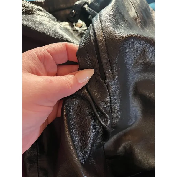 Vintage Wilsons Leather Skirt Womens Sz 4 Black Mini High Rise - Image 9