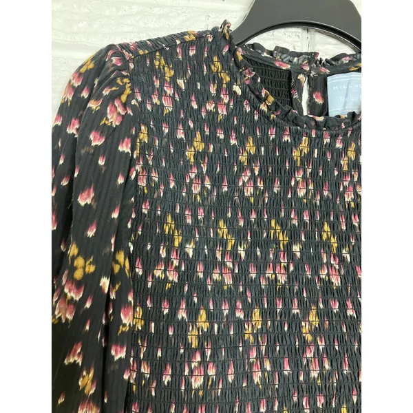 Hill House Home Vivianne The Nap Dress long sleeve black pink women's size small - Image 9