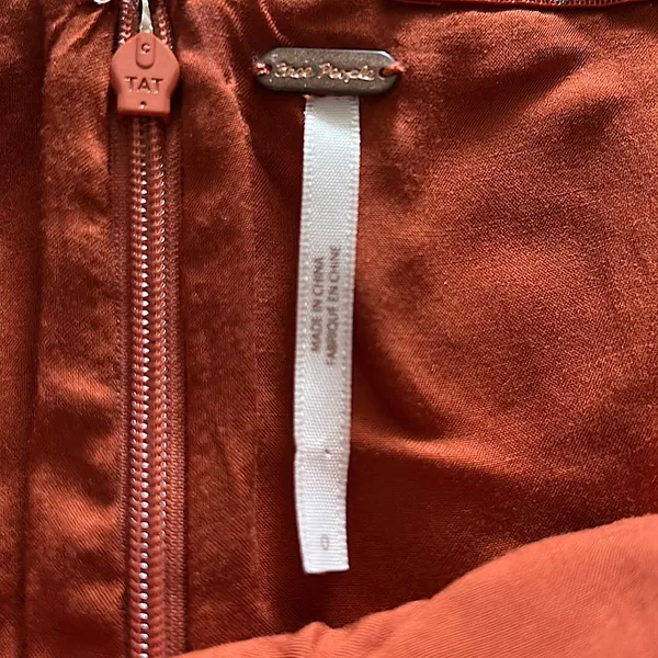 Free People Gorgeous Burnt Orange Brocade Strapless Mini Dress **Size 0** 🔥🔥 - Image 6