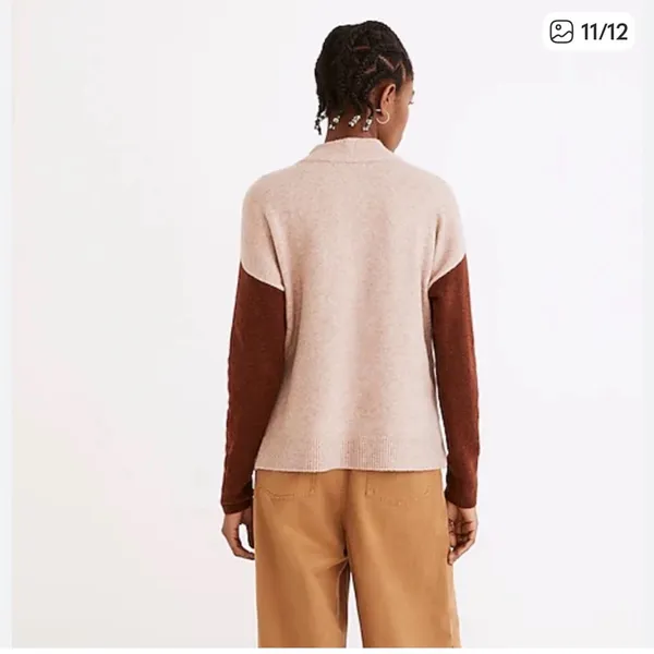 Madewell Wool Redmond Mockneck Pocket Sweater in Colorblock - Image 13