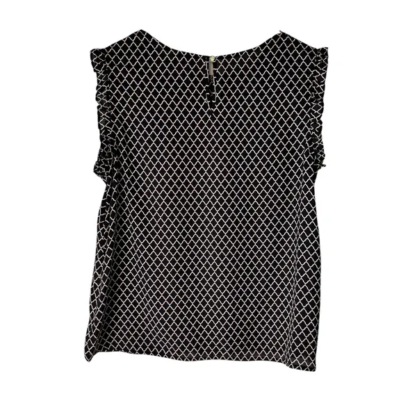 Liz Claiborne Black Diamond Print Floral‎ Sleeveless Top - Size L - Image 9