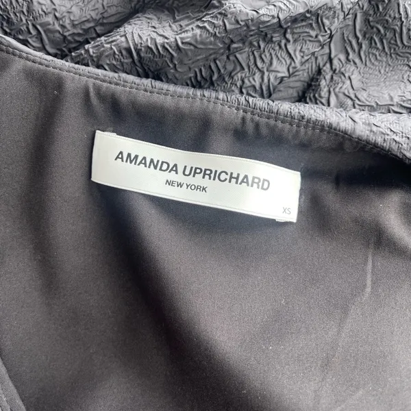AMANDA UPRICHARD Evangeline Dress in Eclipse black gold buttons mini‎ collar - Image 3