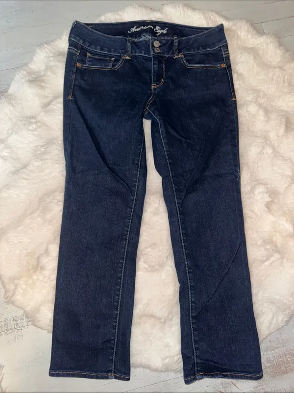 American Eagle Outfitters Women's Dark Indigo Artist Jeans - Image 7