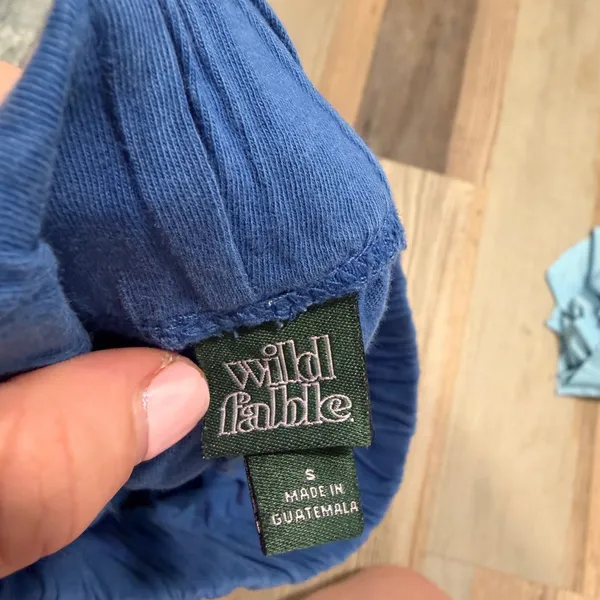 Wild Fable Blue Cotton Knit Shorts Small Elastic Waist Casual Lounge Athletic - Image 3