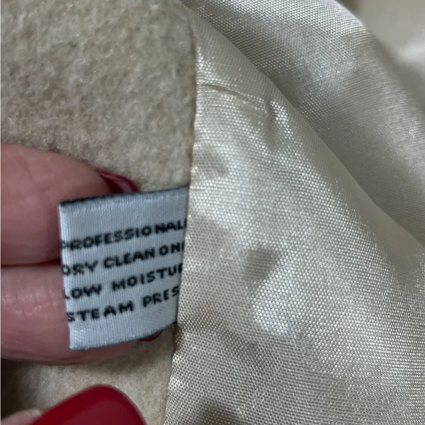 VTG MICHELLE FRANCIS 80’s WOOL BLEND LADIES COAT MADE‎ IN USA XL CREAM PREOWNED - Image 8