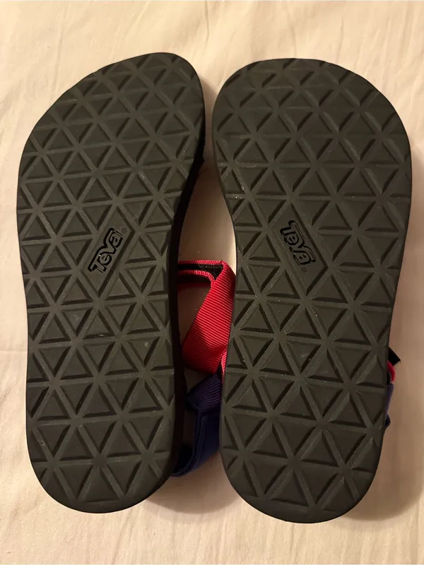 Kids Red and Navy Adjustable Strap Sandals - Image 4