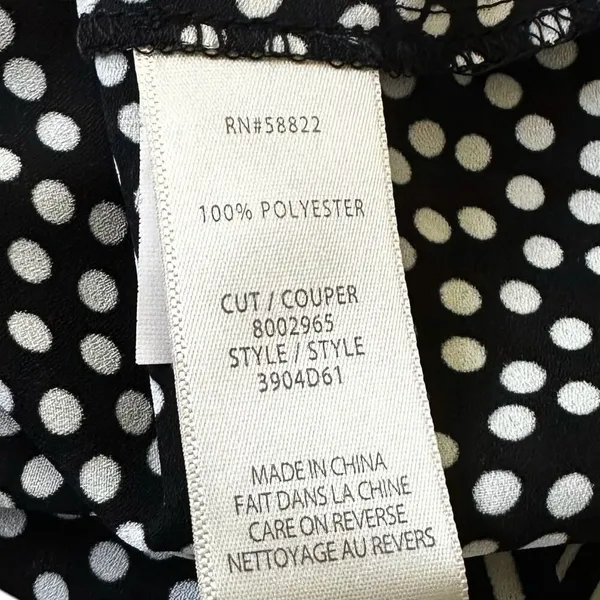 Max Studio Black Polka Dots Collared Blouson Midi Dress Women Size XS | 28-1 - Image 4