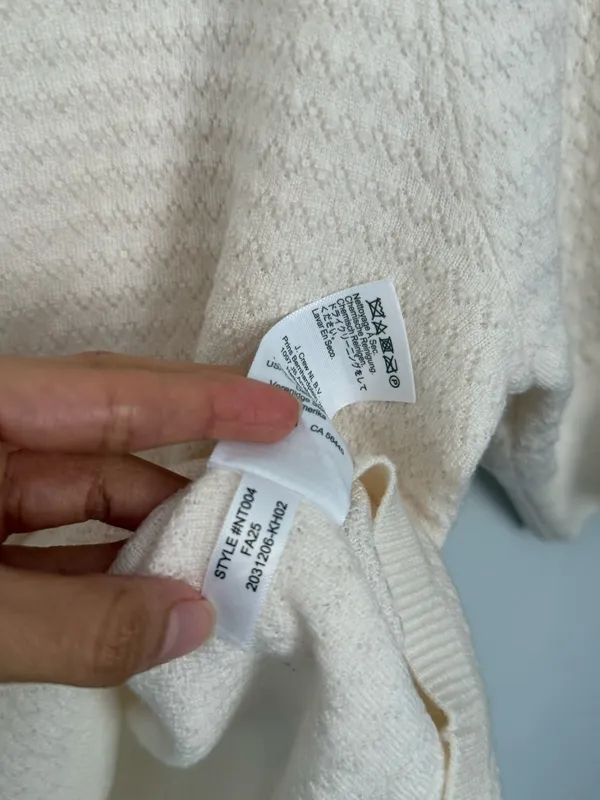 Madewell Small Puff Sleeve Merino‎ Wool & Silk Sweater Ivory Office Work Fall - Image 5