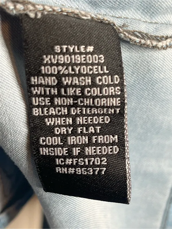 Sanctuary Sleeveless Chambray Utility Vest Light Blue Sz L Lyocell - Image 10