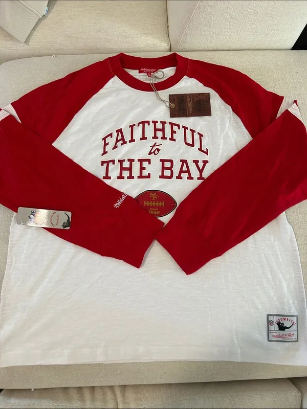 Mitchell & Ness Scarlet San Francisco 49ers Slub Long Sleeve T-Shirt, 2X, NWT - Image 3
