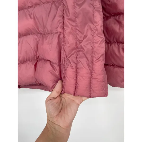 UNIQLO‎ Women Puffer Jacket Pink Lightweight Down Filled Full Zip Hooded Size M - Image 8