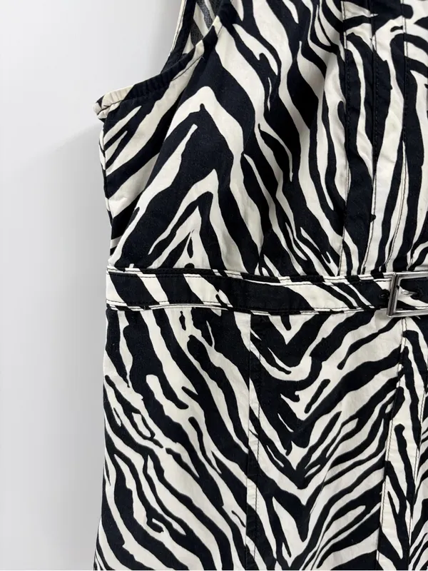 Express Y2K 2000s 00s club party cami tank zebra print going out top sz medium - Image 4