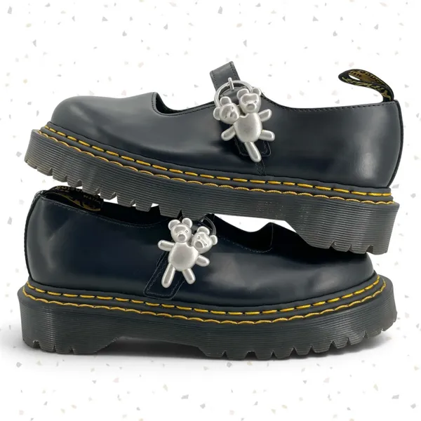 Dr. Martens x Heaven Marc Jacobs Addina Double Stitch Mary Janes Black Leather 8 - Image 2