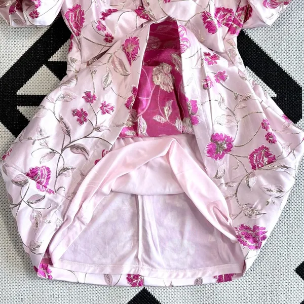 Vici Marie Anne Floral Puff Sleeve Cutout Mini Dress Medium - Image 10
